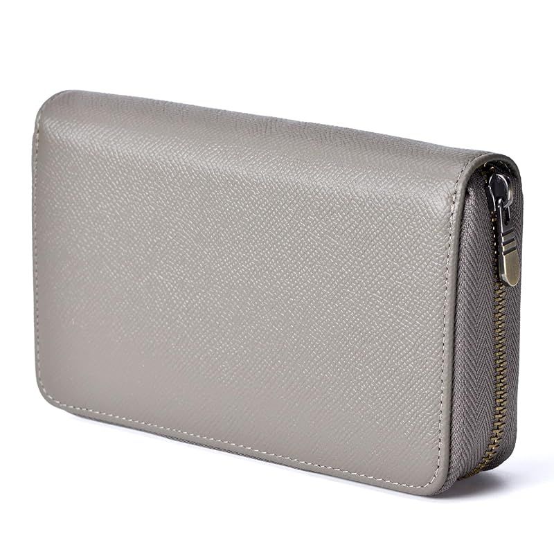 【新品】 牛革製 グレー ケース ペン10本 万年筆 収納 ケース レザー ン レザーペンケース