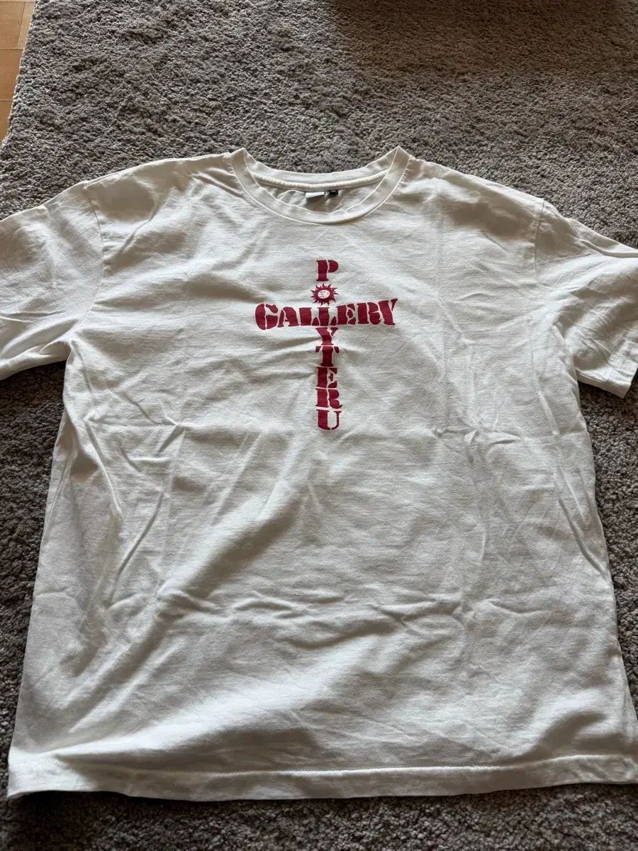 (2) POLYTERU クロス Tシャツ 白