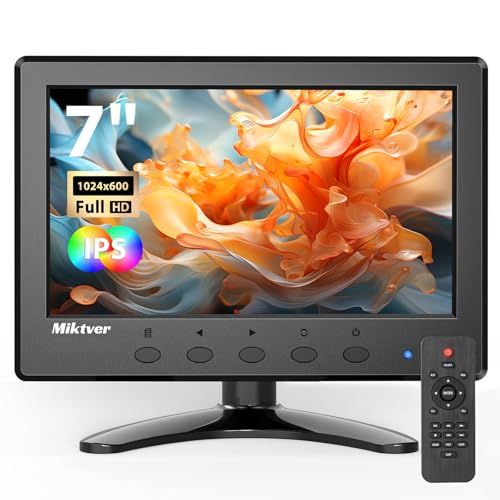 7インチ小型モニター 1024 x 600 IPS 178°視野角 液晶PCサブディスプレイ VGA BNC USB HDMIセキュリティCCTVモニター 自宅 オフィス 倉庫監視用 日本語対応 リモコン付け 7インチディスプレイ(沖縄・離島 acfe7b9c
