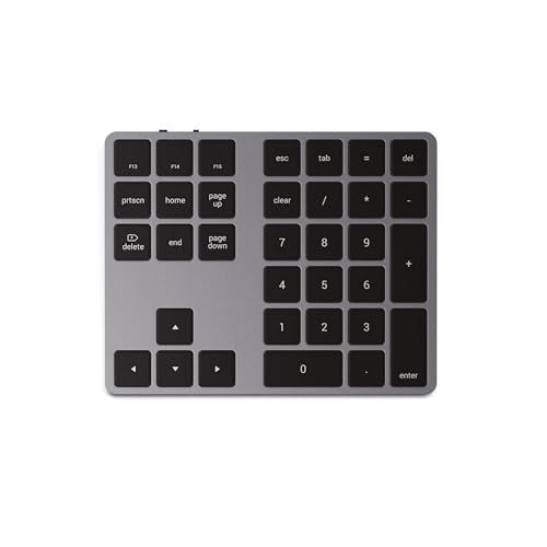 SATECHI 34キー Bluetooth ワイヤレステンキーパッド ? US 英語配列 薄型 USB-C充電式 数字キーボード、アルミザイン ? MacBook Air & Pro、Mac Mini、iPad、iMac、iPhone 他対応 ? スペーｍａ