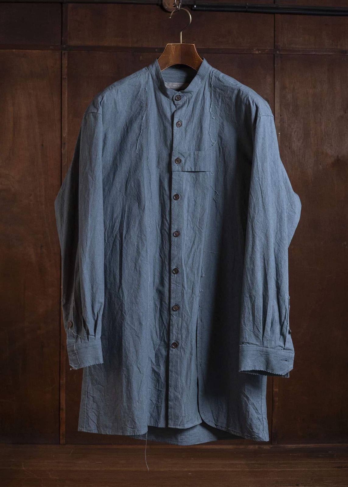 YUTA MATSUOKA ノーカラーロングシャツ 長袖シャツ 2 中古