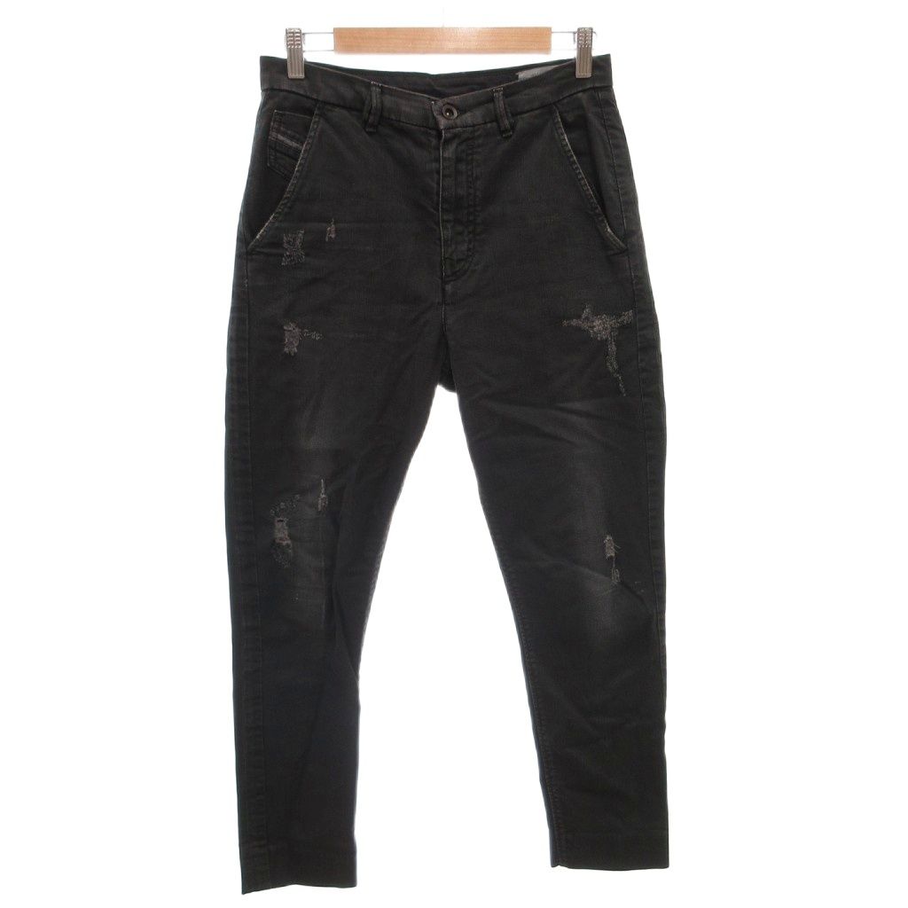 ディーゼル DIESEL デニムパンツ ジーンズ スキニー ダメージ加工 26 黒 ブラック /FF ■GY62