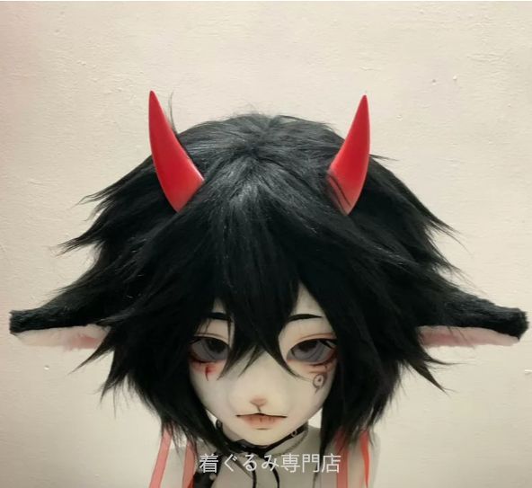 犬　猫　着ぐるみ ヘッド全頭　ヘッド ケモノ ファースーツ ぬいぐるみ コスプレ コスチューム Kurumi 一点物 B770