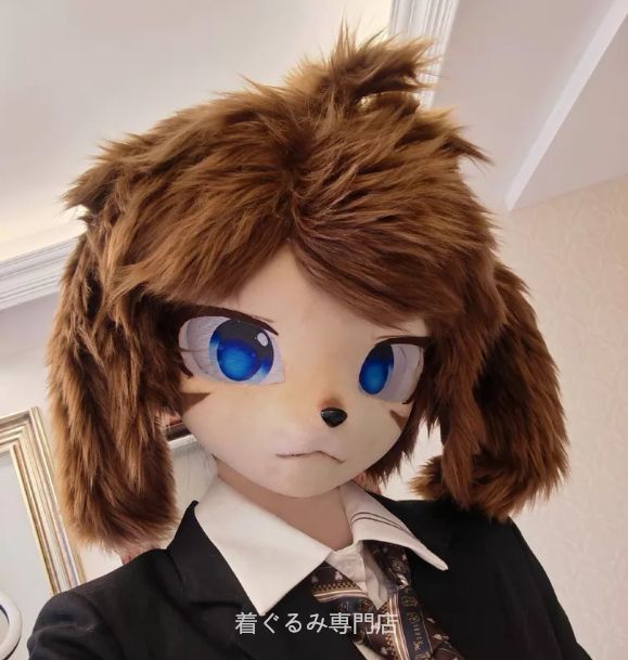 犬 猫 着ぐるみ ヘッド全頭 ヘッド ケモノ ファースーツ ぬいぐるみ コスプレ コスチューム Kurumi 一点物 B781