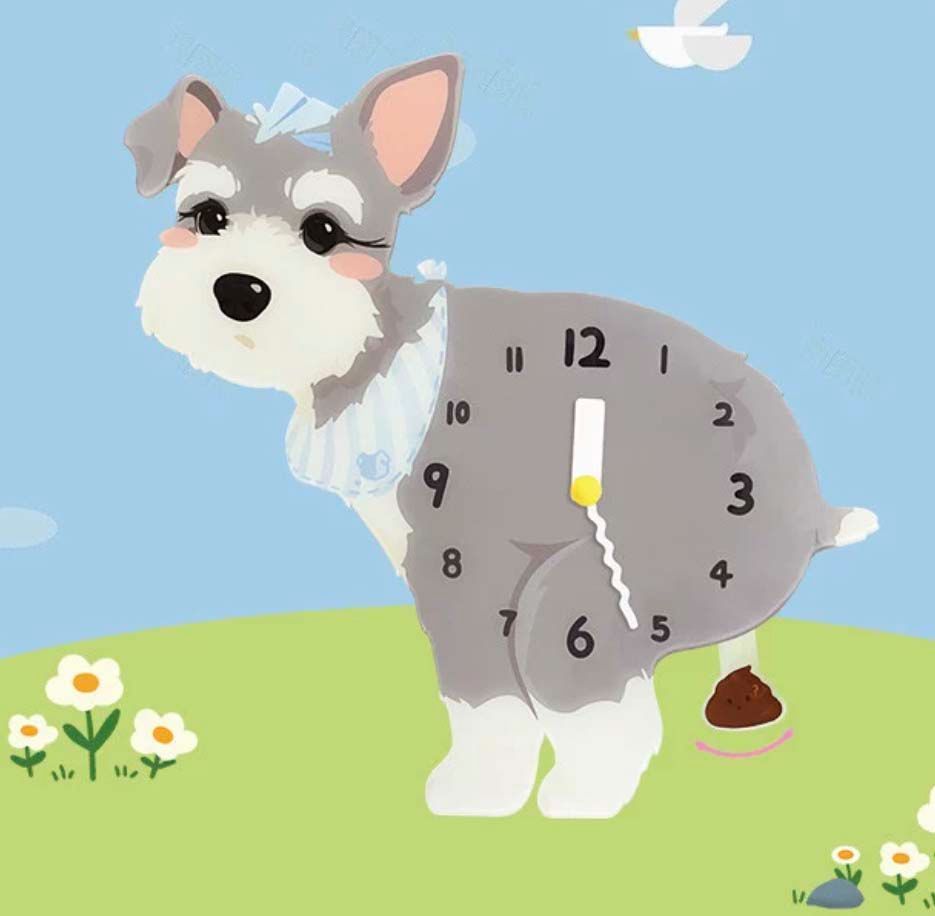 犬がうんちしている時計 004 うんこ ウンコ ウンチ dog clock