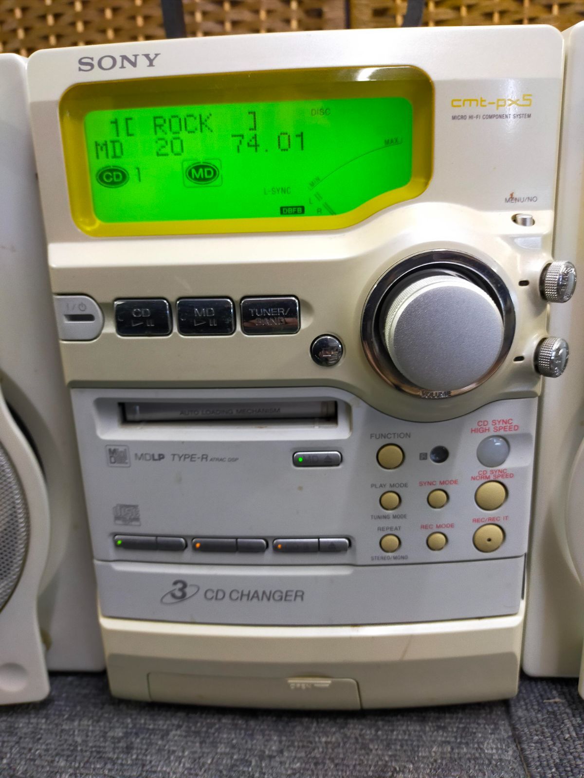 完動品/希少】SONY MD/CD コンポ CMT-PX5 3CDチェンジャー SONY CMT-PX5 MD/CDコンポ スピーカー付 HCD-PX5 SS-CPX5W ジャンク