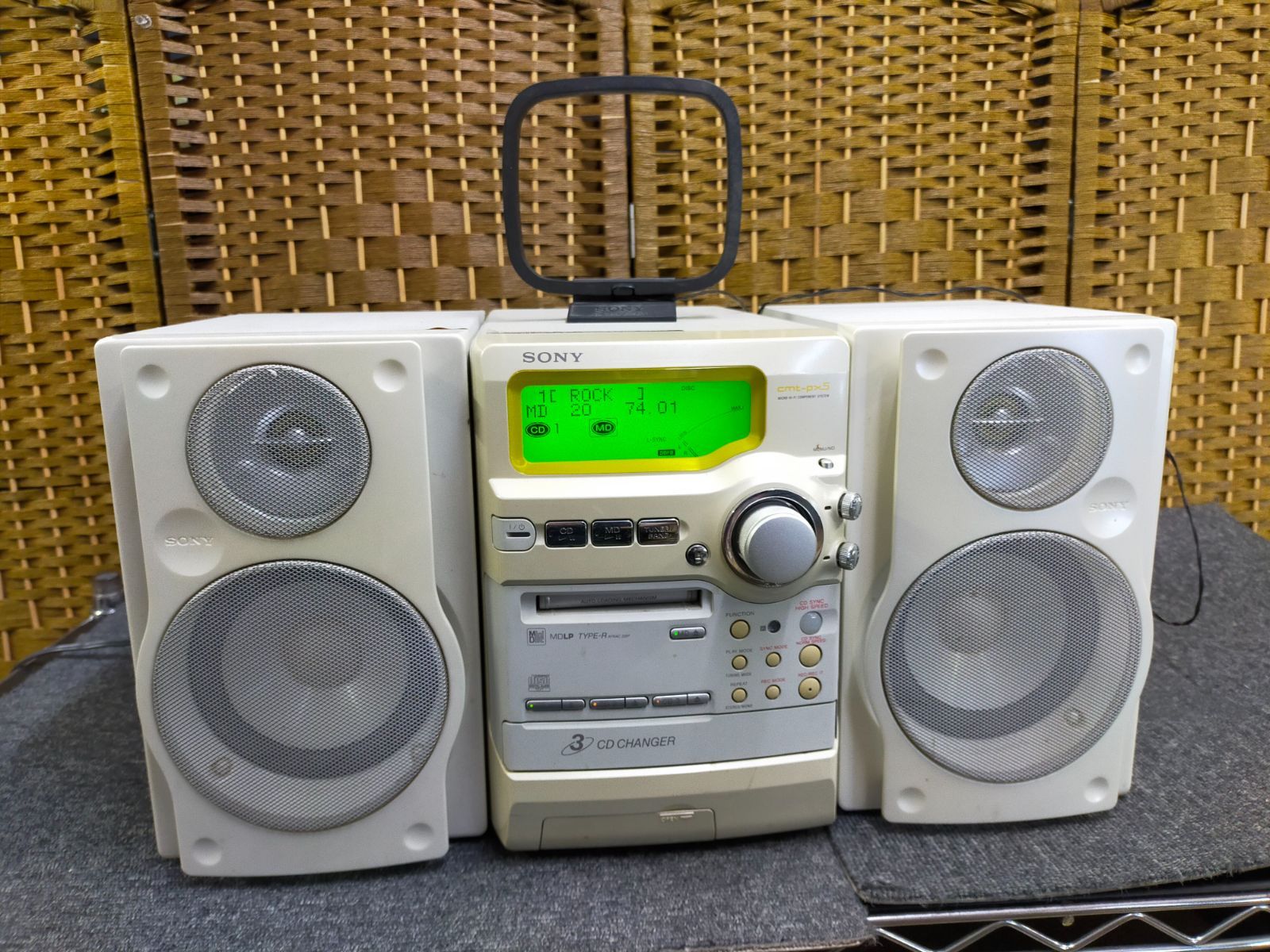 SONY CMT-PX5 MD/CDコンポ スピーカー付 HCD-PX5 SS-CPX5W ジャンク