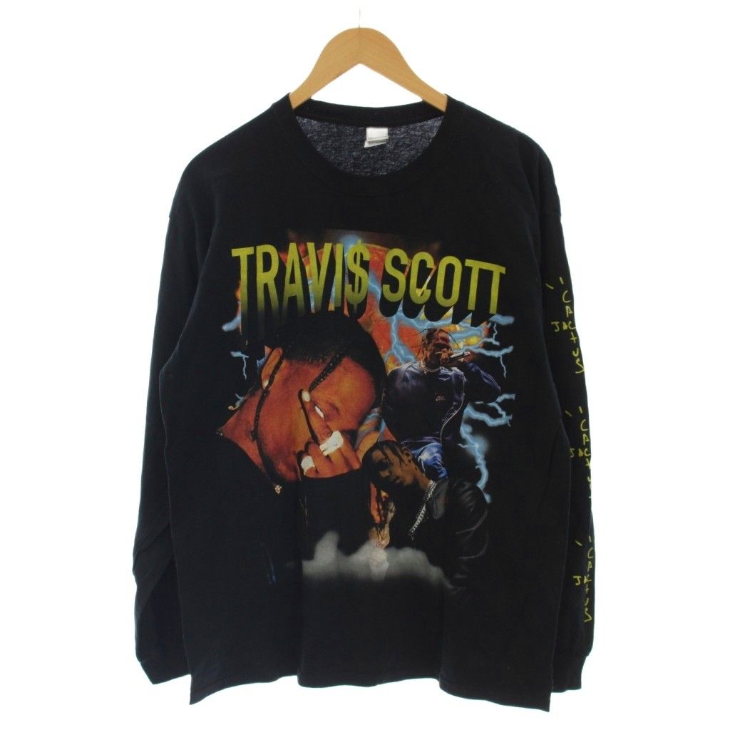ギルダン GILDAN Tシャツ カットソー L 黒 ブラック グラフィックプリント ラウンドネック 長袖 /LP ■GY49