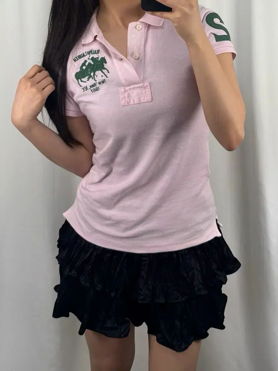 ポロ ピンク スキニーフィット カラ 半袖 PK