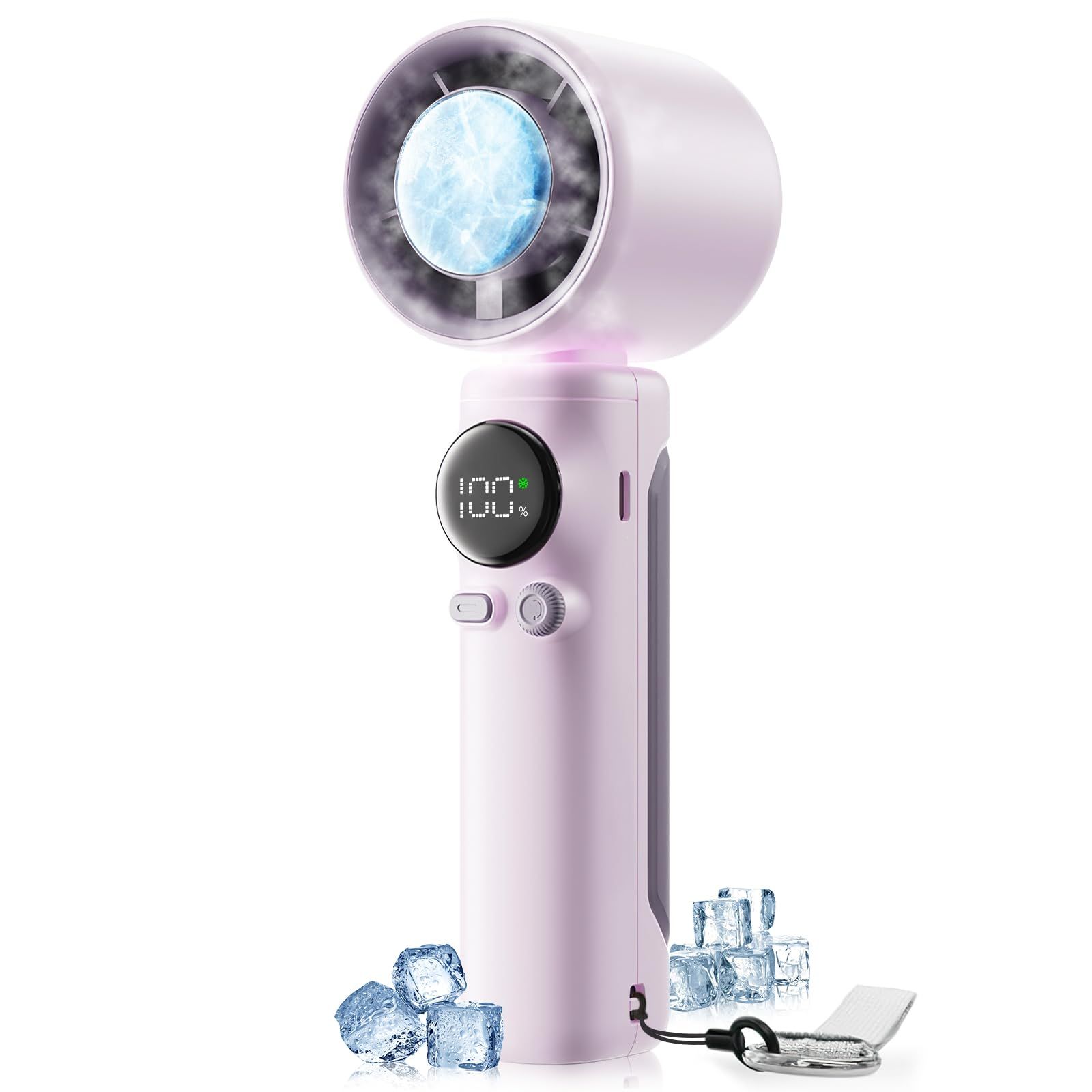 ハンディファン【2025年革新モデル・-20℃瞬間冷却】携帯扇風機 冷感プレート付き 手持ち扇風機 1?100無段階風量調節 LEDディスプレイ 5000mAh大容量 長時間連続 Type-C 充電式 小型軽量 手持ち/卓上/携帯 ストラップ b01ecb9a