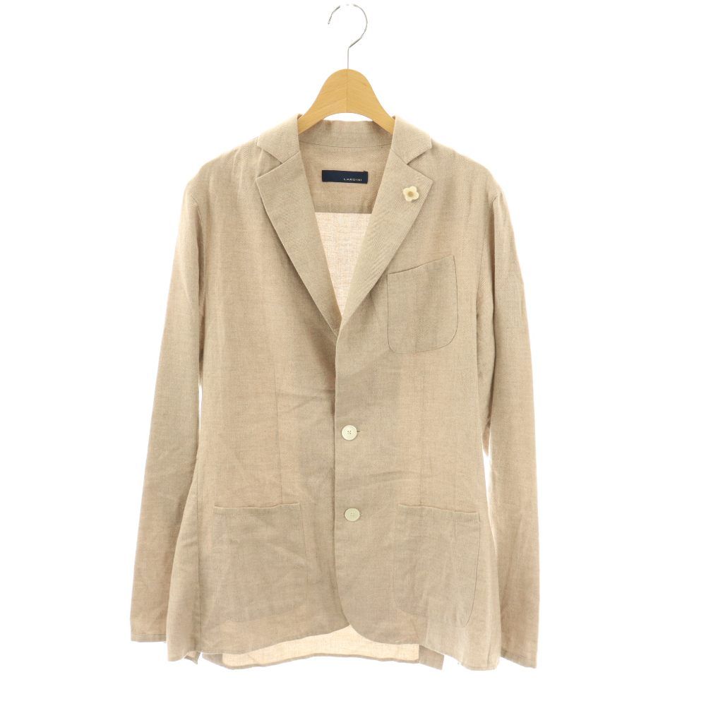 ラルディーニ LARDINI テーラードジャケット ヘリンボーン シングル XS ベージュ /DF ■GY62