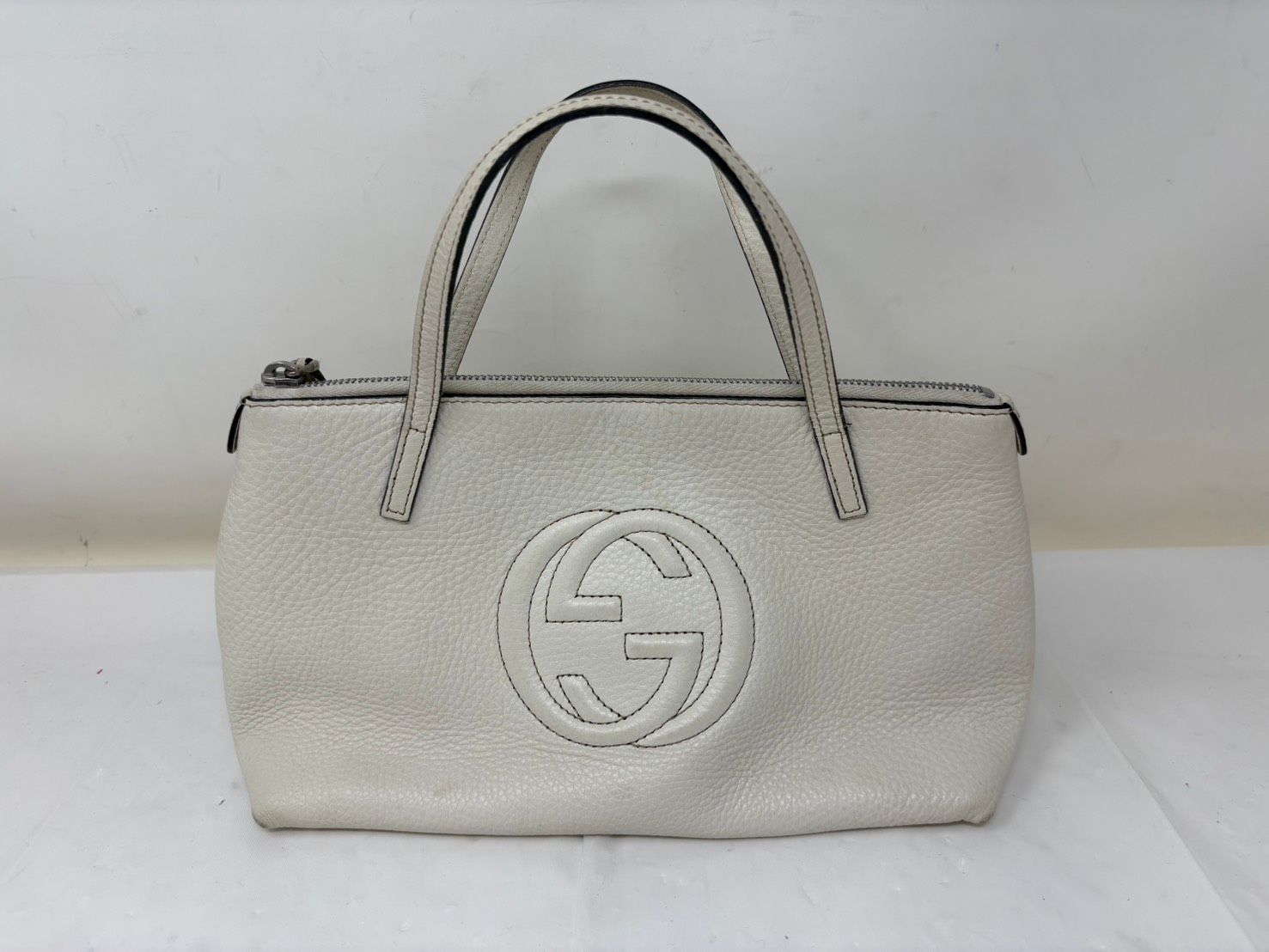 ◆GUCCI グッチ ハンドバッグ 白 ホワイト 340618 中古◆21378★