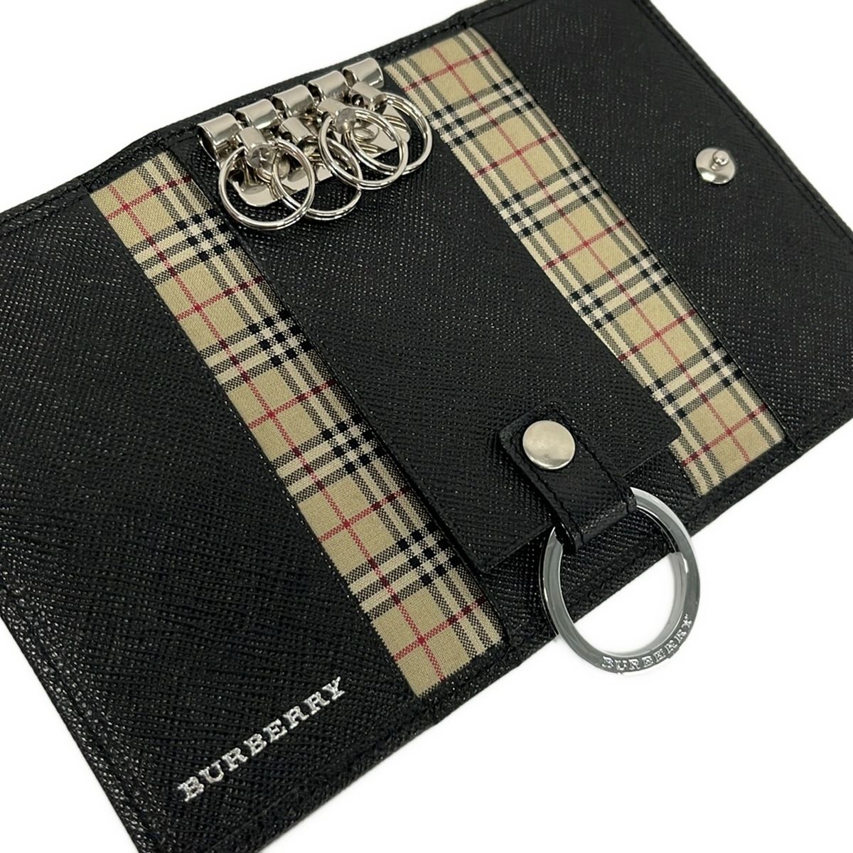 BURBERRY/Burberry(バーバリー) キーケース美品 - 黒 4連フック レザー