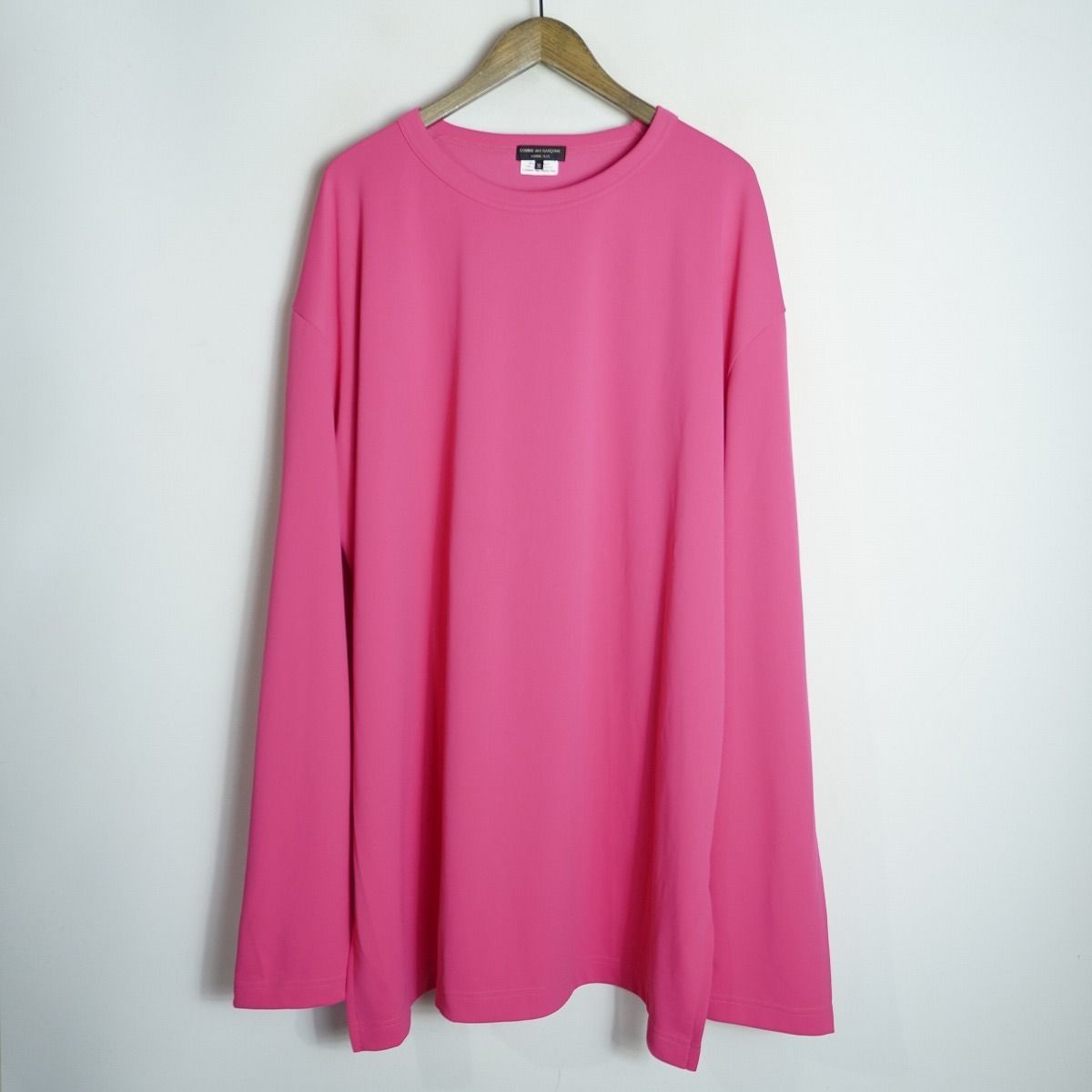 美品 23AW COMME des GARCONS HOMME PLUS コムデギャルソン Cut-Out Detail Long Sleeve T-Shirt 長袖 Tシャツ PL-T024 ピンク M 2701Q♪