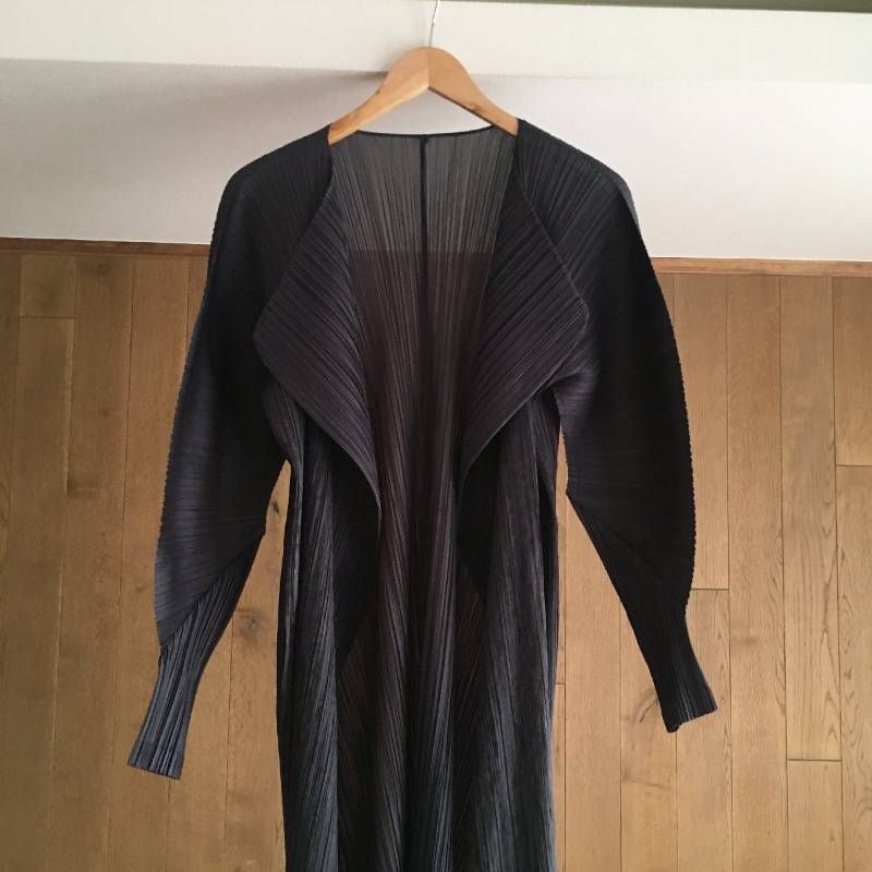 美品 PLEATS PLEASE プリーツプリーズ 箔 メタリック プリント ロング