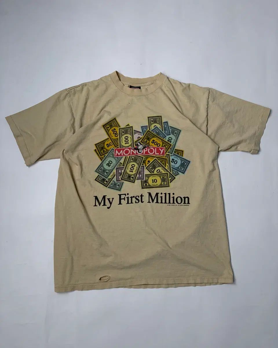 90年代 モノポリー Tシャツ (ベージュ)