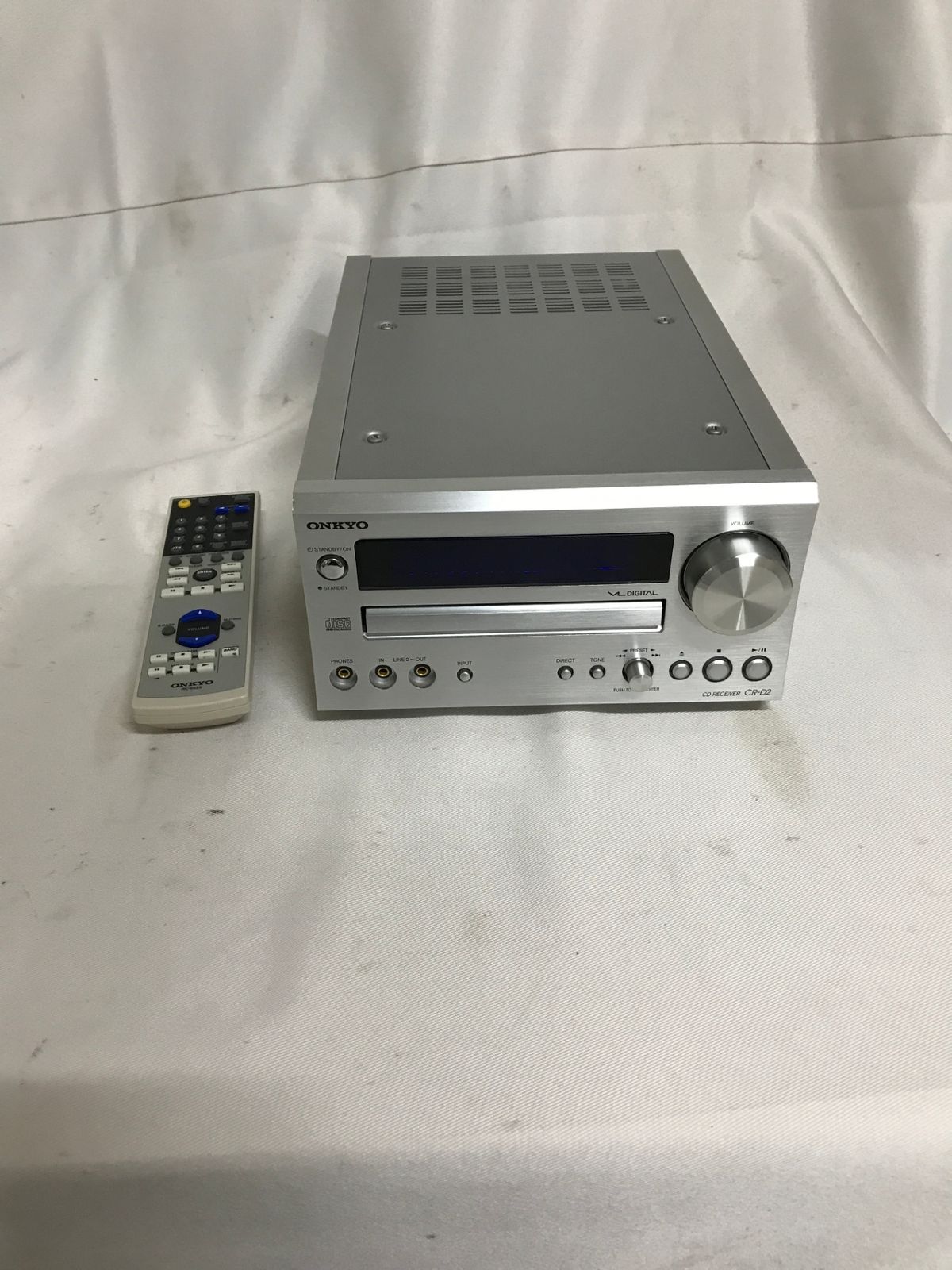 【北見市発】オンキョー ONKYO CD RECEIVER CR-D2 2008年製 アンプ ミニコンポ シルバー