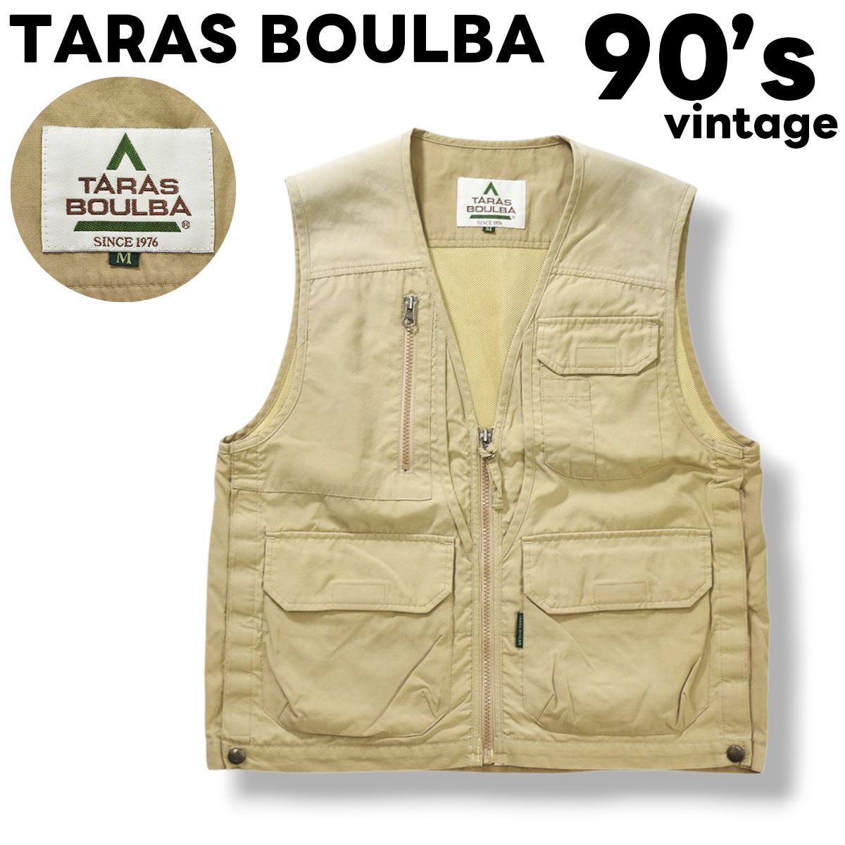80s 90s デッドストック タラスブルバ 短丈 フィッシングジャケット 90s ヴィンテージ タラスブルバ TARAS BOULBA ナイロン x コットン