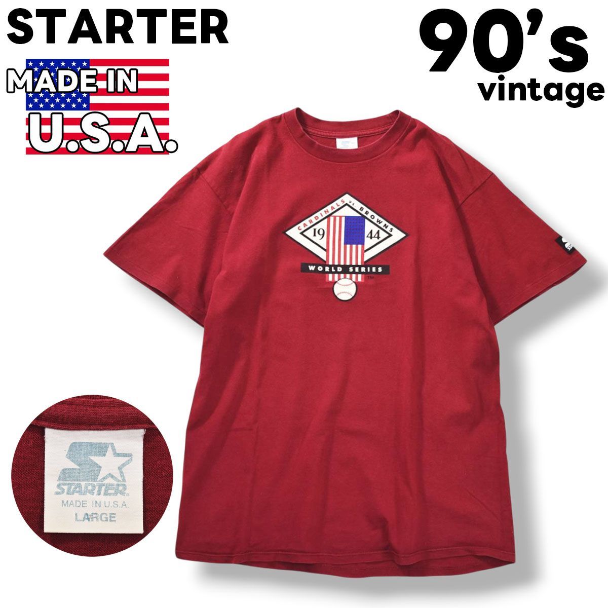 復刻】 90s ヴィンテージ USA製 スターター STARTER 1944 MLB ワールド
