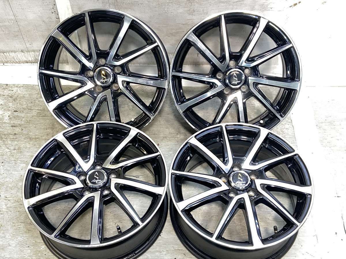 16x6.5 48 100-5穴 WORK セプティモ 中古ホイール 4本セット a16260404050
