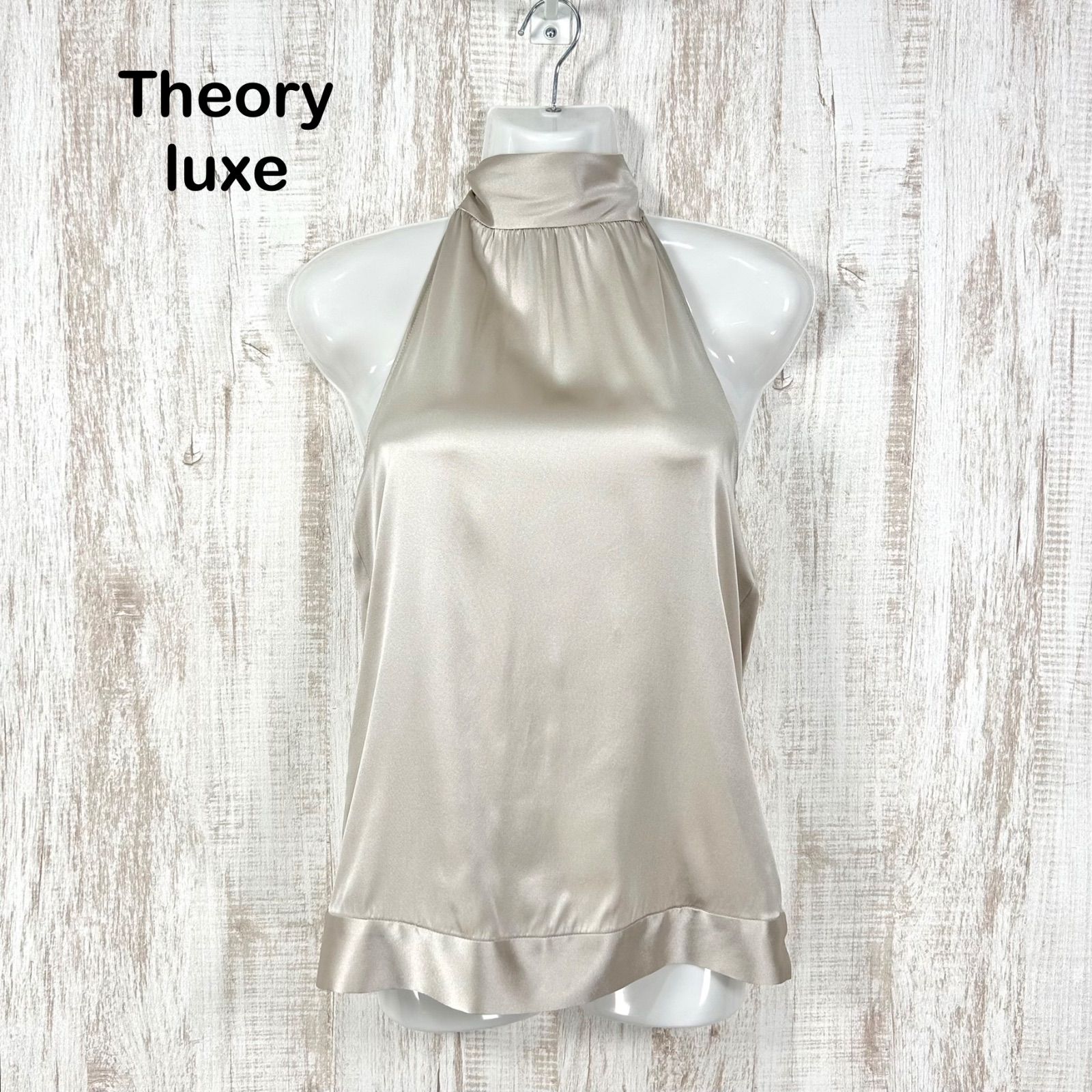 美品】theory luxe ノースリーブ ブラウス ホワイト - メルカリ 【美品 