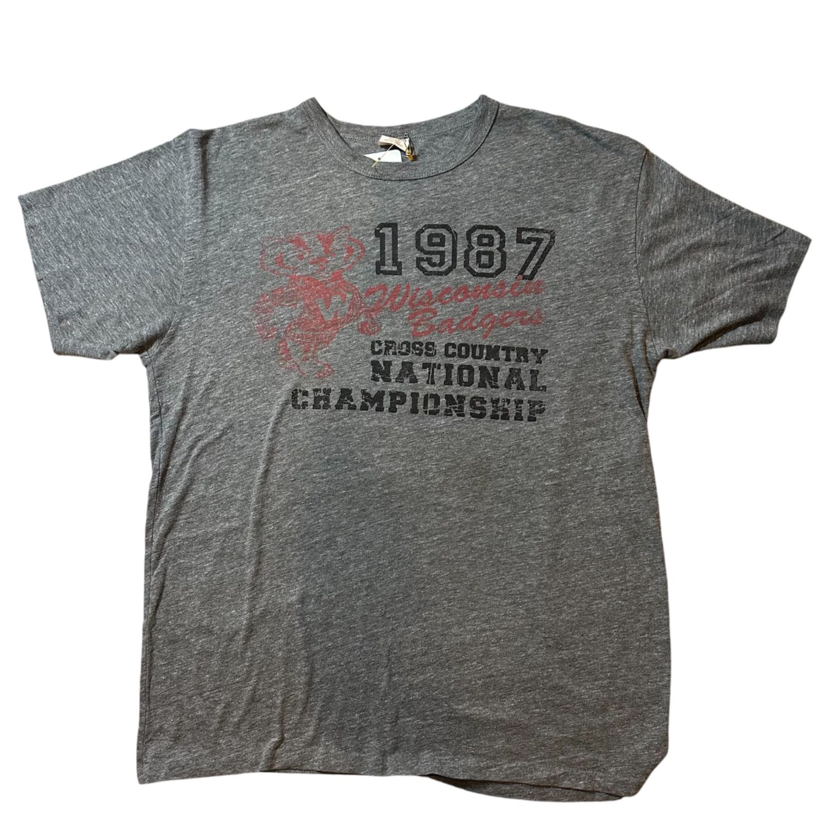 80s Student Body Wisconsin Badgers cross country T-shirt / 80年代 スチューデントボディ ウィスコンシン大学 マディソン校 クロスカントリー Tシャツ【F372】