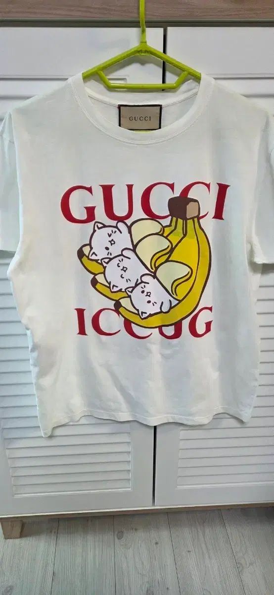 グッチ バナナ 猫 半袖 Tシャツ