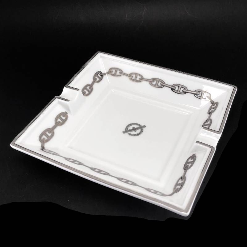 美品】HERMES エルメス／シェーヌダンクル プラチナ アッシュトレイ