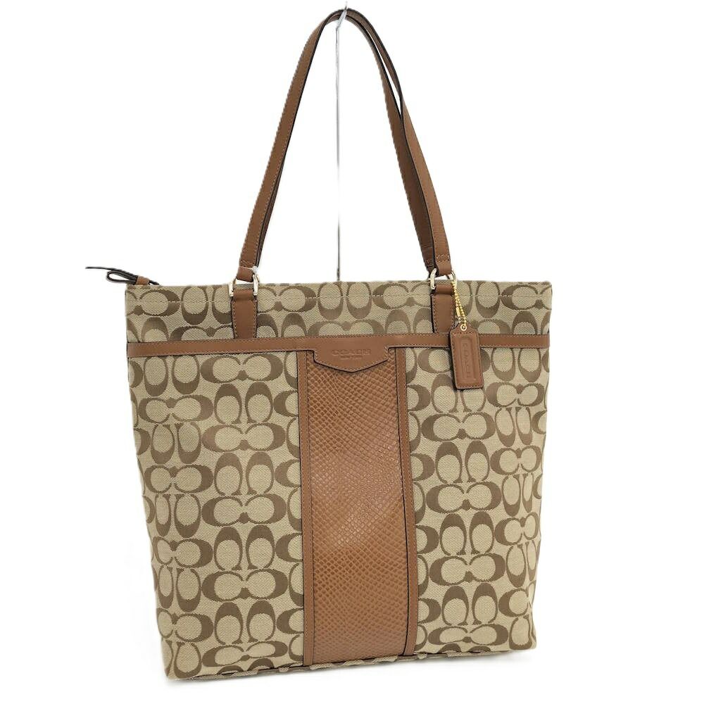 COACH ショルダーバッグ シグネチャー レザー キャンバス ブラウン系 F31904