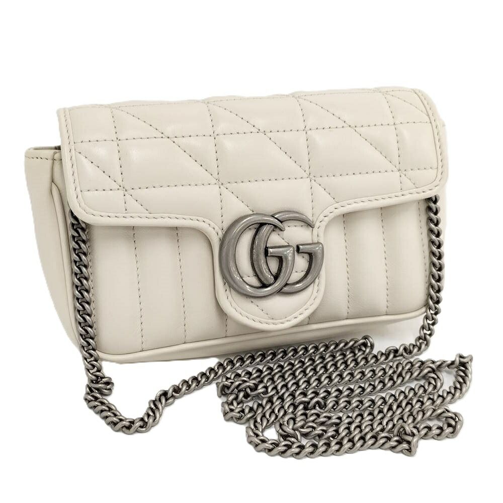 GUCCI ショルダーバッグ マーモント ホワイト レザー 476433