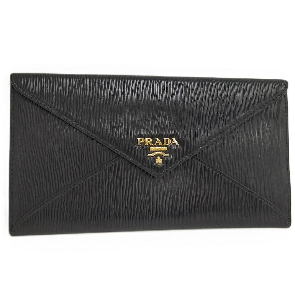 PRADA エンベロープ VITELLO MOVE 長財布 ネロ 1MF175