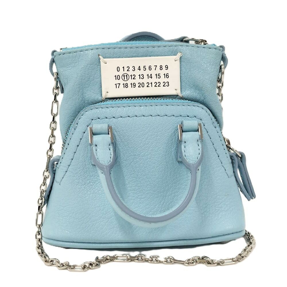 Maison Margiela クラシックベイビーバッグ レザー ライトブルー