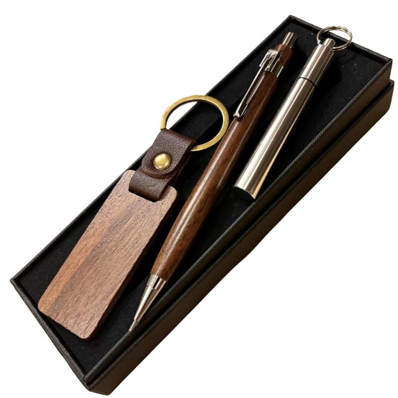 【新品】 木軸シャーペン 0.5mm 大人 木製 文具 ギフト 軽量 スリム シャープペンシル 職人 手作り ハンドメイド 工房 木軸 シャーペン 0.5 箱 (ウォールナット 3点セット)