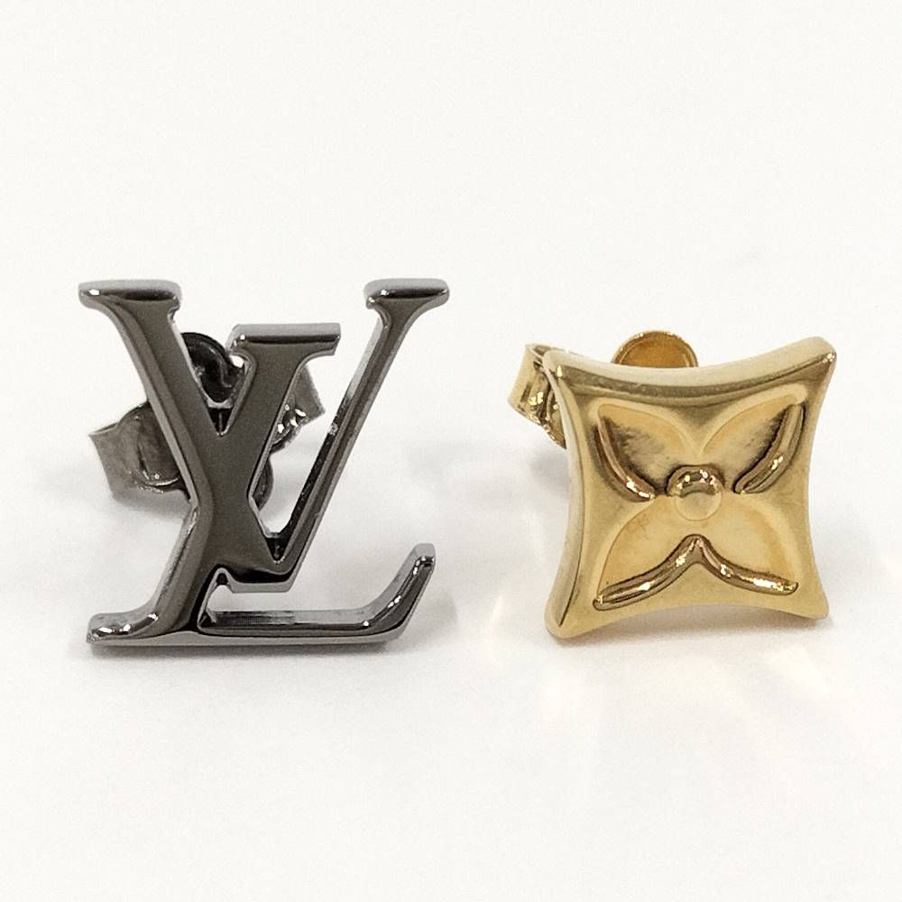 LOUIS VUITTON ピアス メッキ ゴールド×ブラック M00530