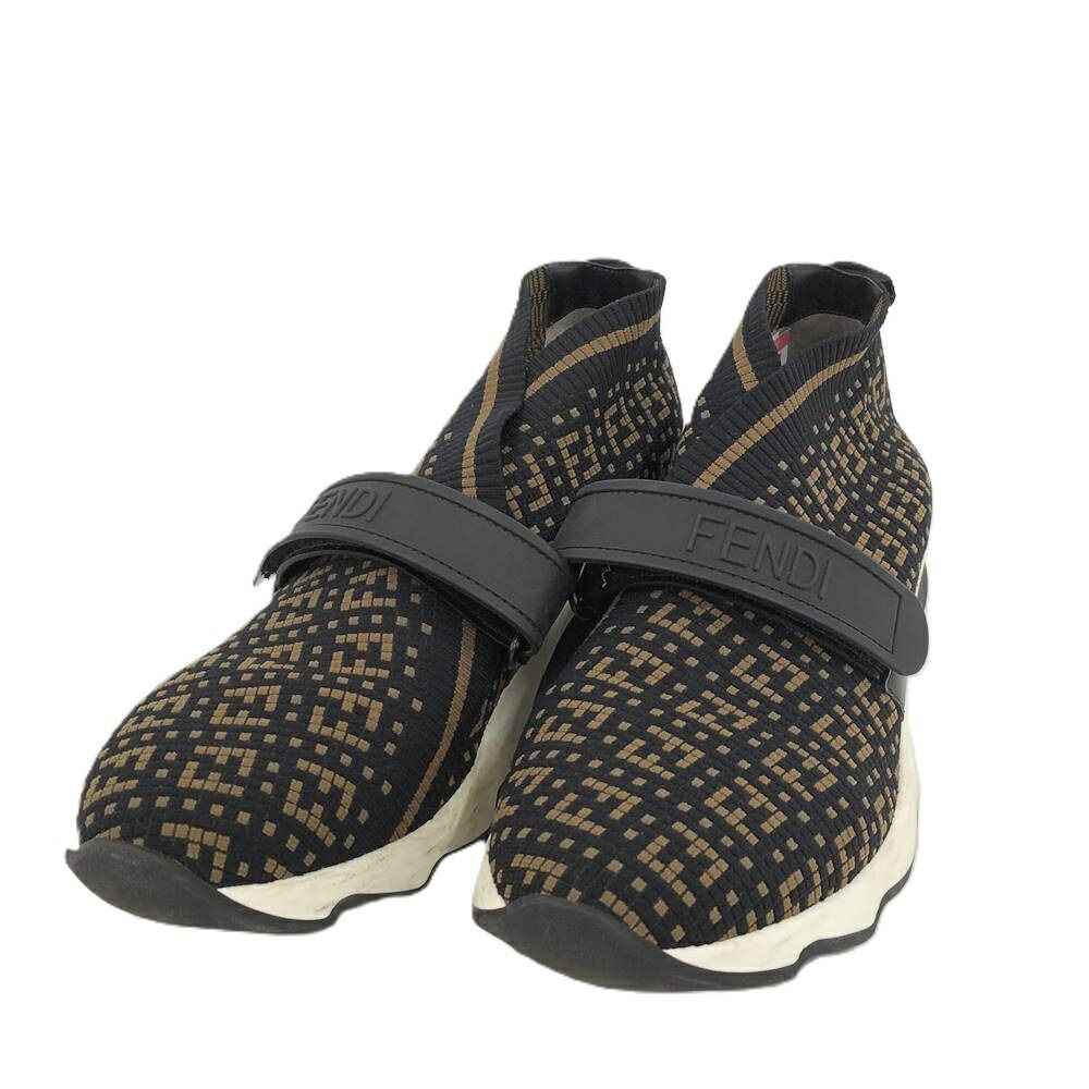 FENDI ズッキーノ スニーカー ブラック×カーキ 表記サイズ40