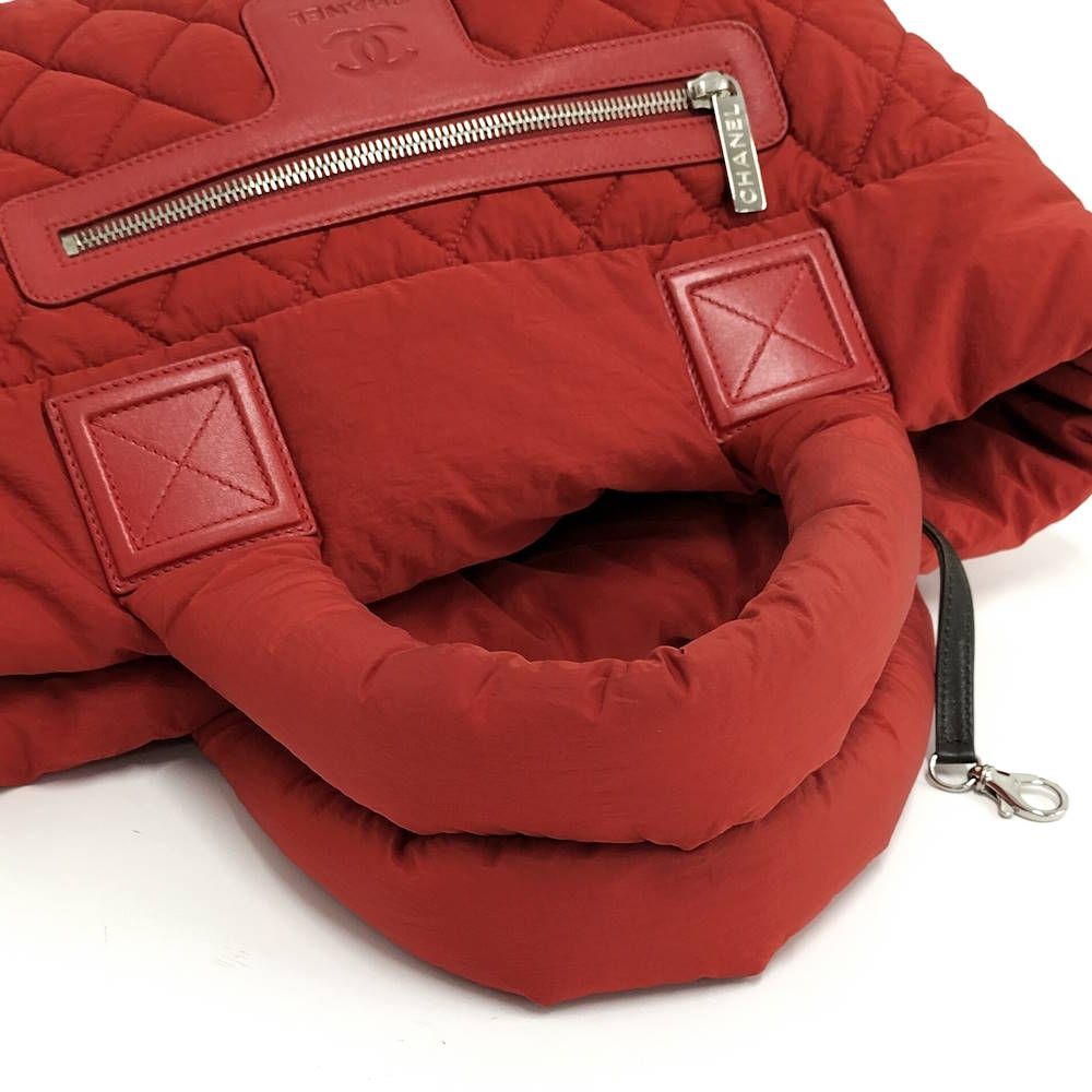 CHANEL コココクーン ハンドバッグ ナイロン レッド - メルカリ