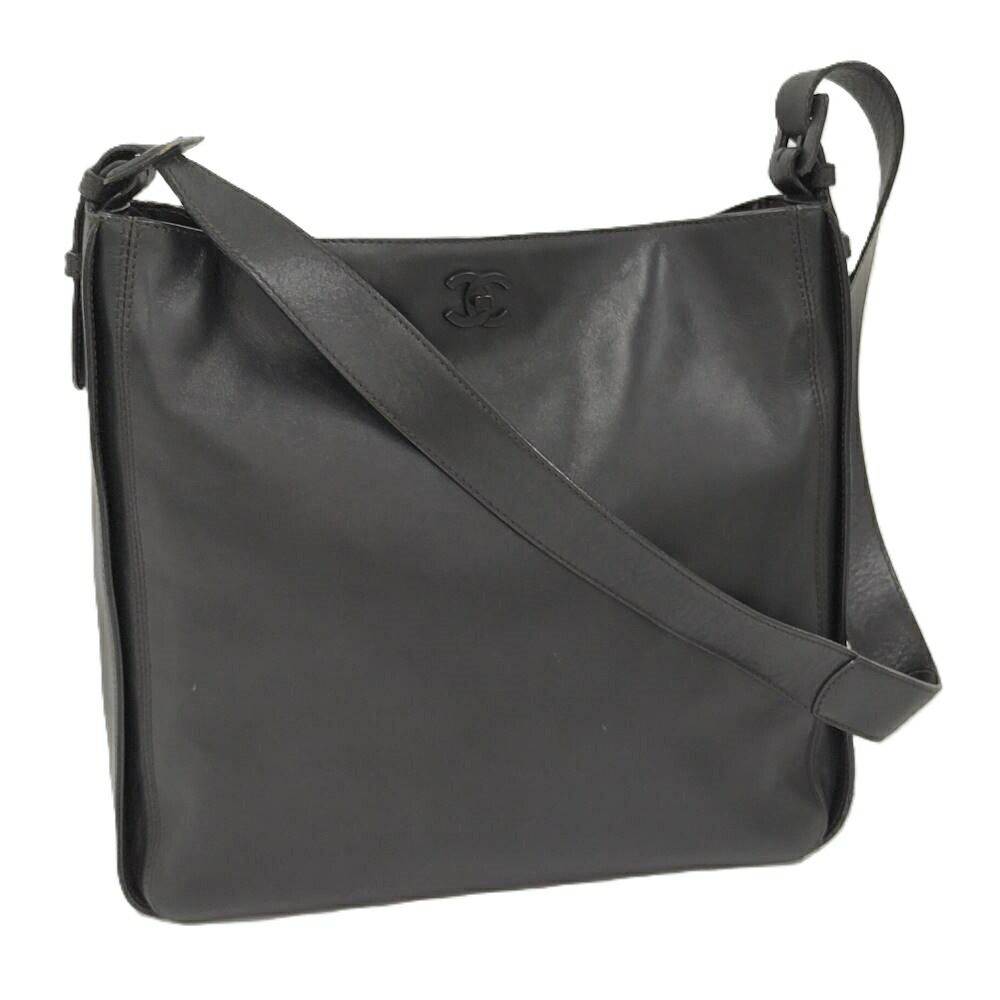 CHANEL ショルダーバッグ レザー ブラック