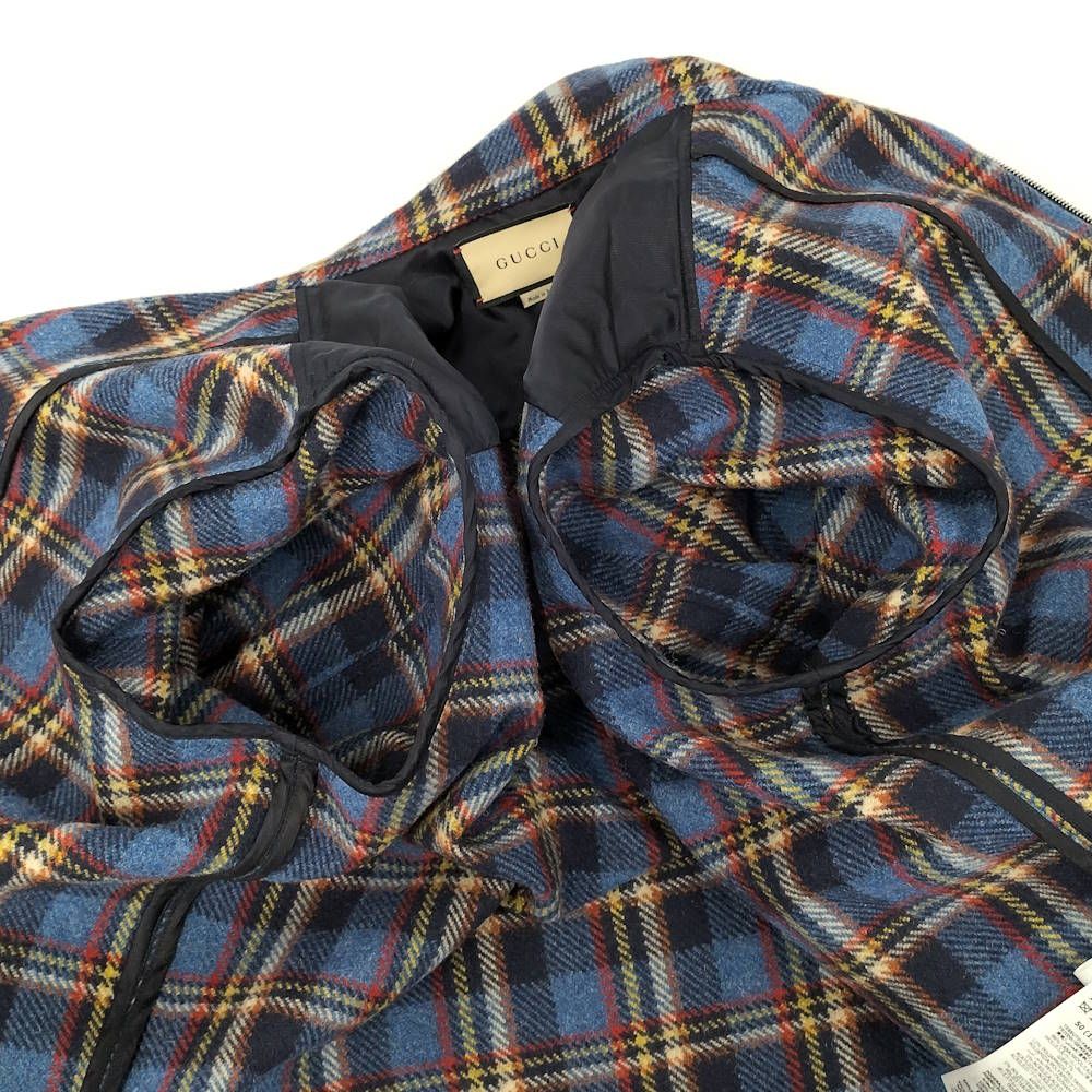 GUCCI ウールジップアップジャケット タイガーワッペン ブルー系 648799