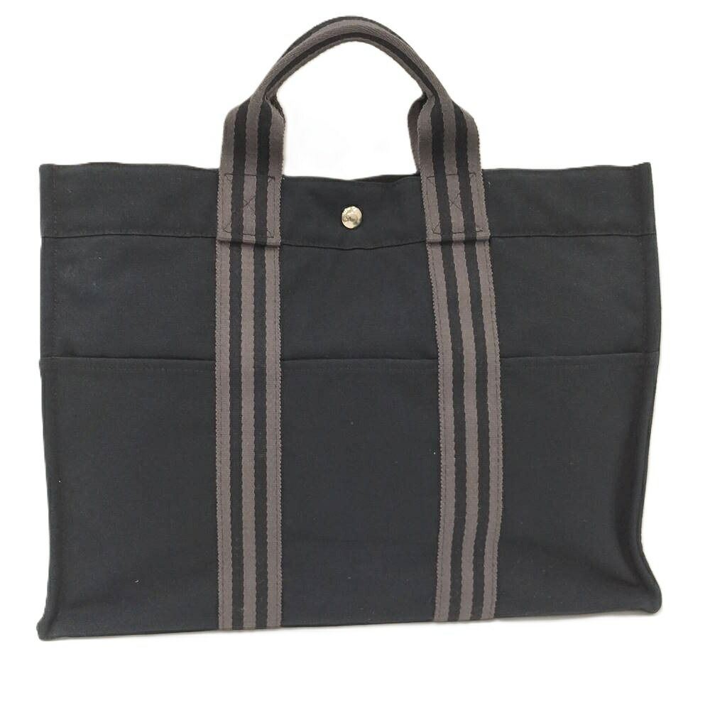 HERMES フールトゥMM トートバッグ キャンバス ブラック