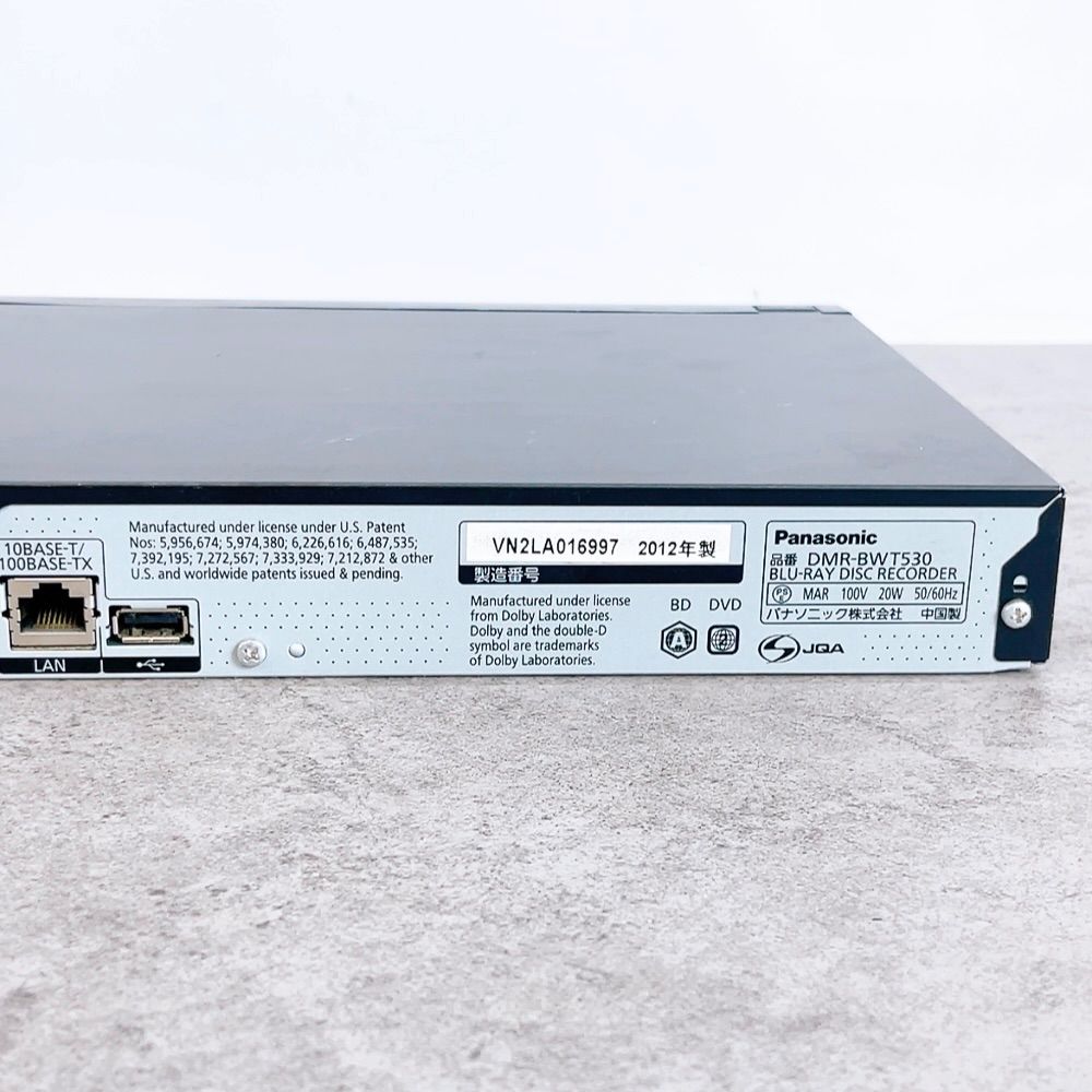 Panasonic DMR-BWT530 ２０１２年動作確認済み H-1299 Panasonic DIGA DMR-BWT530 ブラック 動作確認済み ブルーレイ