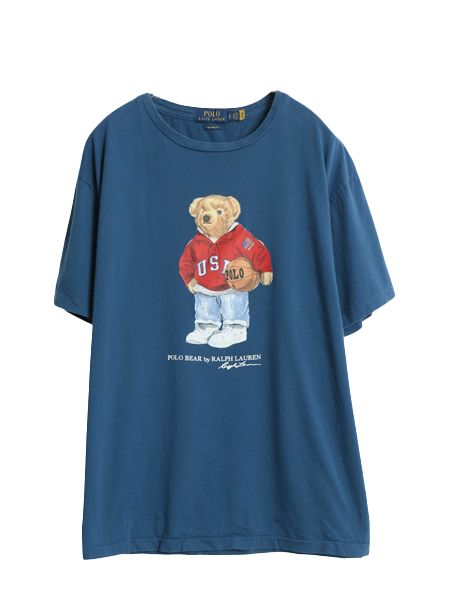 ポロベア ポロ ラルフローレン プリント 半袖 Tシャツ メンズ S 大きめ L 程/ キャラクター カットソー シングルステッチ コットン バスケ