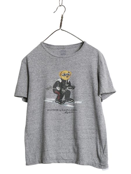 ポロベア ポロ ラルフローレン プリント 半袖 Tシャツ メンズ レディース M 小さめ / キャラクター スキー カットソー シングルステッチ 灰