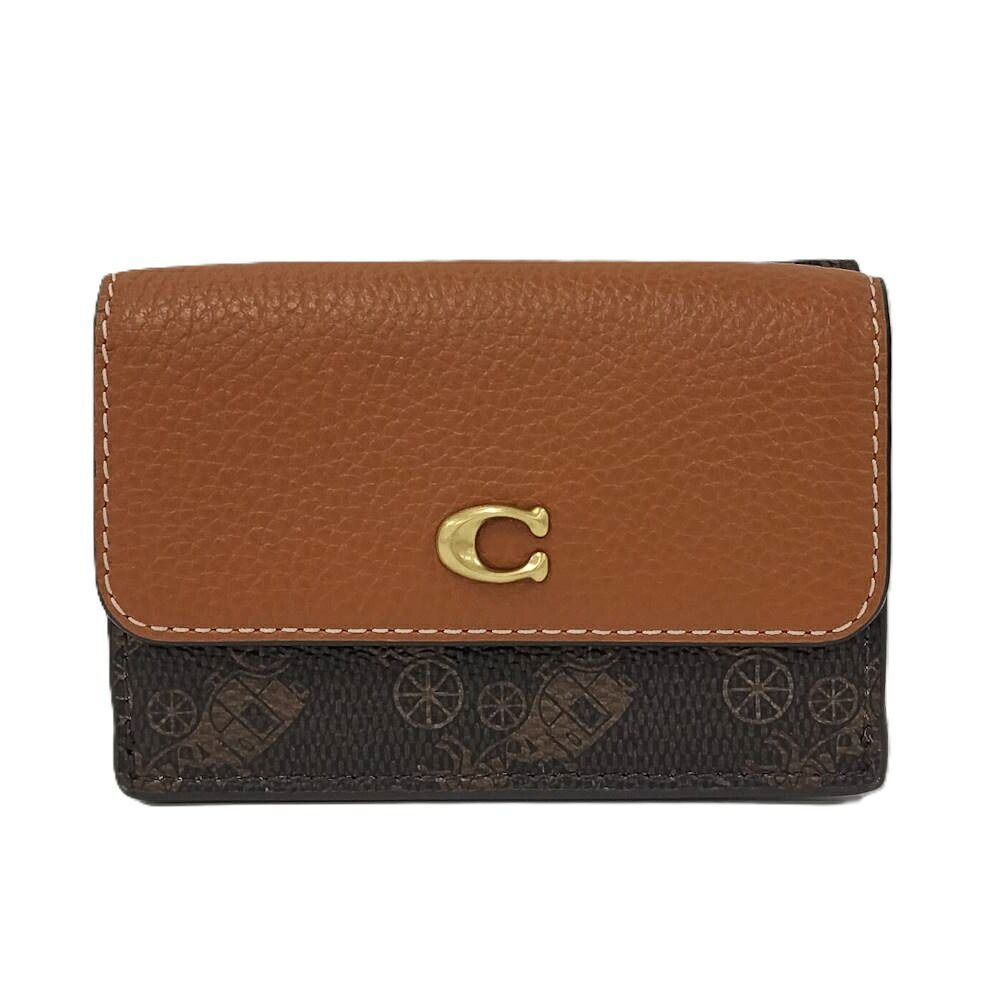 COACH ミニトライフォールド 三つ折り財布 レザー ブラウン