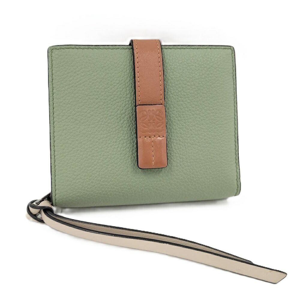 LOEWE コンパクトジップウォレット 二つ折り財布 レザー グリーン系 C660Z41X01