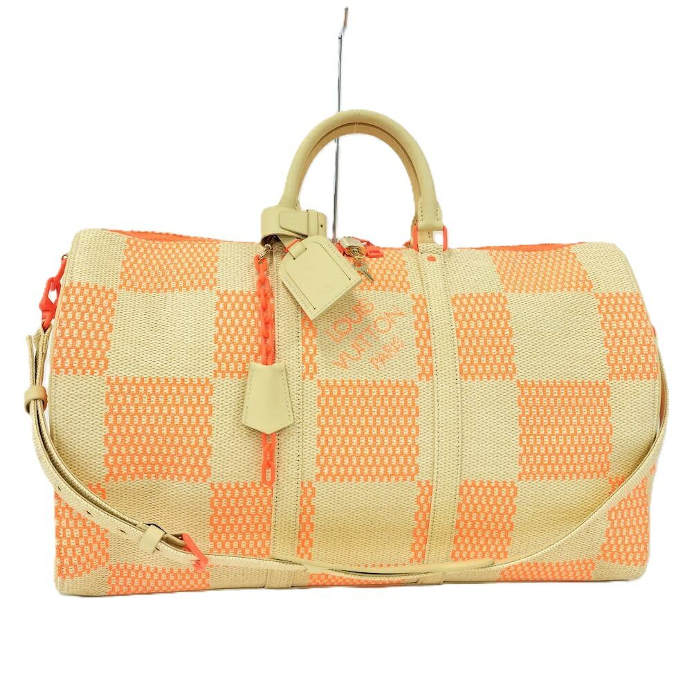 LOUIS VUITTON キーポル バンドリエール50 ボストンバッグ 2021年春夏コレクション ダミエ ジャイアント ラフィア M57419