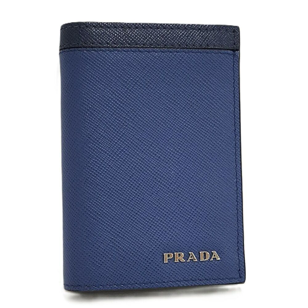 PRADA カードケース レザー ブルー