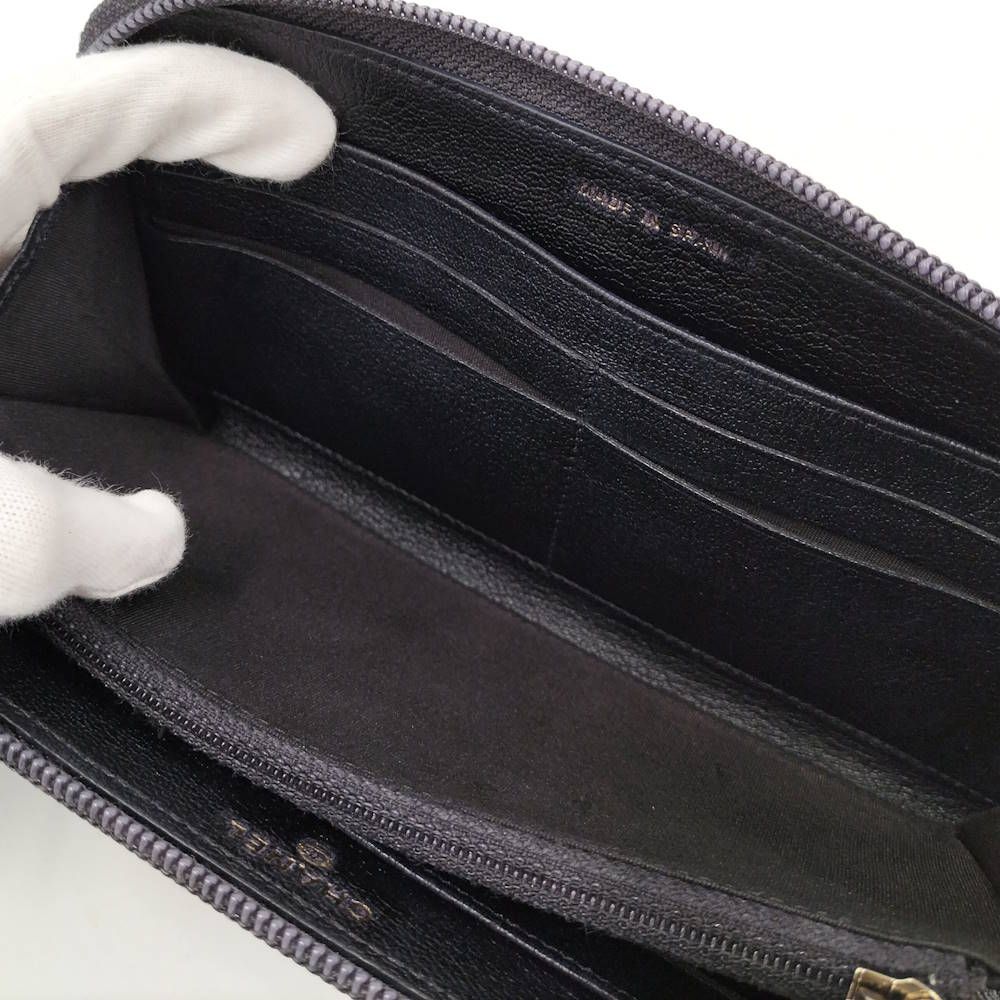 CHANEL ラウンドファスナー長財布 ココマーク レザー ブラック