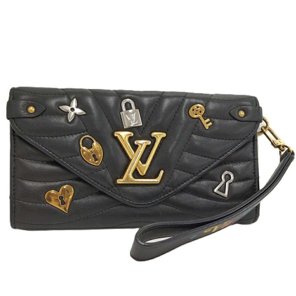 LOUIS VUITTON ポルトフォイユロン 長財布 ラブロックコレクション レザー ブラック M64205 NZ4188
