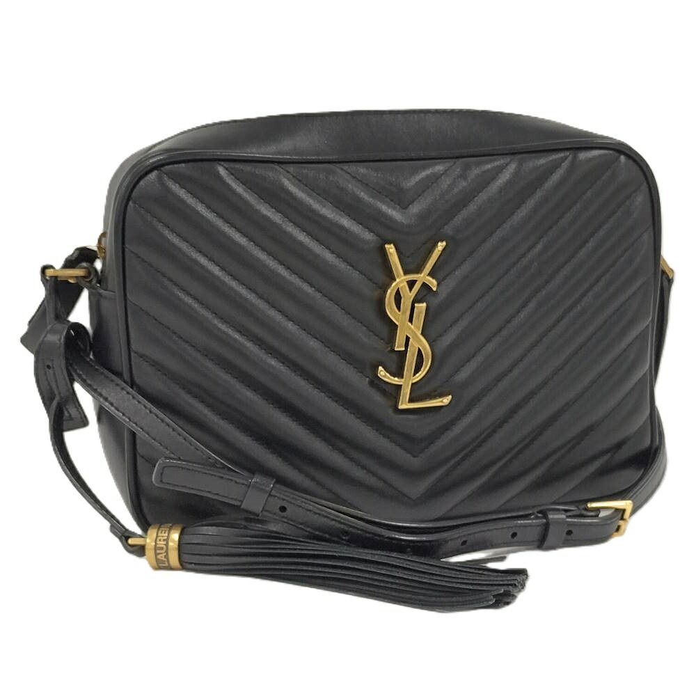 SAINT LAURENT PARIS ルー ショルダーバッグ レザー ブラック 612544