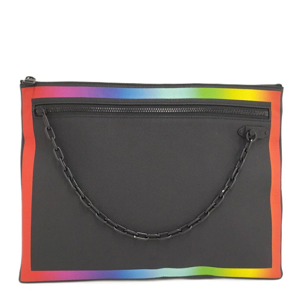 LOUIS VUITTON ルイ ヴィトン ポシェット A4 クラッチバッグ タイガ レインボー M30347